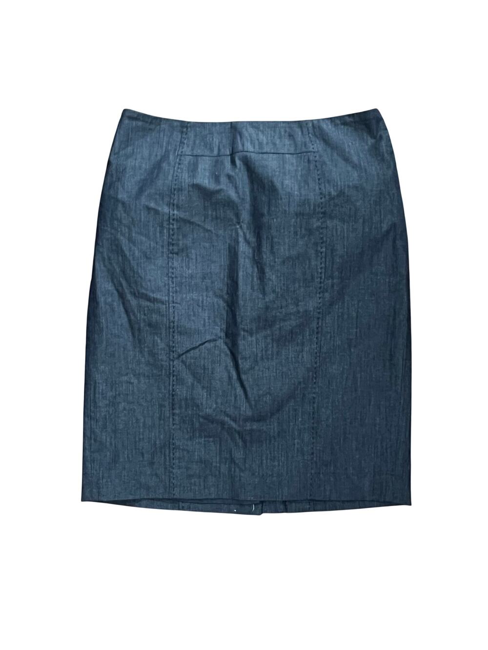 LOFT Gray Denim Pencil Skirt Professional Office Wear Career Knee Length 4p